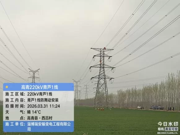 瑞安公司：220千伏青芦I线防舞动改造顺利完工
