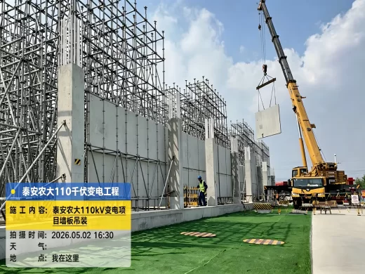 瑞安公司：泰安农大110千伏变电站预制构件吊装作业 毫米级误差铸造精品  绿色装配赋能一流