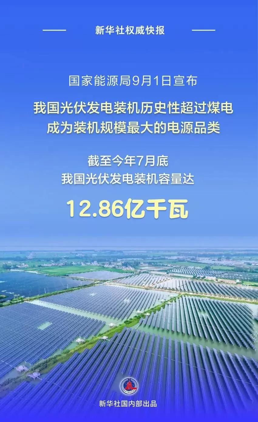 新华社丨我国光伏发电装机历史性超过煤电